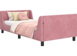 Vidaxl Struttura Letto Per Bambini Con Testiera Rosa 90 X 190 Cm In Velluto