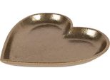 Clayre & Eef Decorazione Ciotola Cuore 21X21X2 Cm Alluminio Color Oro