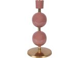 Portacandele Clayre & Eef Ø 9X19 Cm In Metallo Rosa