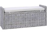 Syfax™ Panchina Con Contenitore Bianco Lavato 110 X 40 X 50 Cm Rattan