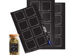 Orion | Etichette Autoadesive - Nero - 24 Pezzi - 4,7X4,7 Cm - Etichette Per Spezie - Per Barattoli Di Conserva