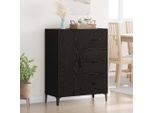 Vidaxl Credenza Look Rovere Nero 69,5 X 34 X 90 Cm Materiale A Base Di Legno
