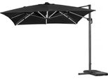 Ombrellone A Sbalzo In Alluminio Con Led "Sun 3 Luxe"", 3 X 3 M - Nero"
