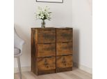 The Living Store Credenze 2 Pz. Rovere Fumé 30X30X70 Cm Materiale A Base Di Legno
