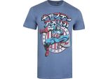 Captain America - T-Shirt Lavata Da Uomo TV1086 (Xxl) (Blu Indaco)