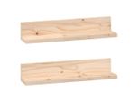 Vidaxl Mensole Da Parete 2 Pezzi 50X11X9 Cm In Legno Di Pino Massiccio