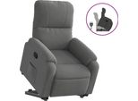 Vidaxl Poltrona Relax Con Ausilio Per L'alzata In Tessuto Microfibra Grigio Scuro