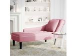 Vidaxl Chaise Longue Con Cuscino E Bracciolo Destro Velluto Rosa