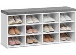 Panca Per Scarpe Con Cuscino, Panca Portaoggetti Con Seduta Imbottita, Panca Da Ingresso Con 12 Scomparti, P