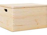 Vidaxl Scatola Di Legno Con Coperchio E Maniglie 40X30X23 Cm In Legno Di Pino Massiccio