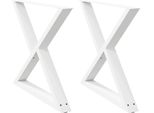 Vidaxl Gambe Del Tavolo Da Pranzo 2 Pezzi Bianco 90X(72-73,3) Cm Acciaio