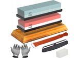 Affilacoltelli Pietra Per Affilare Waterstone Pietre 400/1000 3000/8000 + Guanti