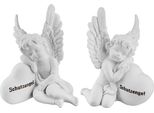 Gilde Figur, Engel, "Schutzengel"", Schriftzug, Poly, Weiß, Ve 6, 2 StüCk Wie Abgebildet, L. 10 Cm, B. 11 Cm, H. 14 Cm 55846"