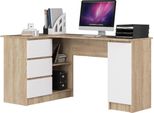 Scrivania Angolare B20 Rovere Sonoma Bianco - Elegante E Funzionale Con Spazio Di Archiviazione
