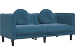 Syfax™ Divano A 2 Posti Con Cuscini Blu In Velluto