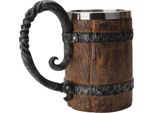 Simulazione Barile Tazza Doppio Boccale Di Birra Creativo Personalizzato Ufficio Resina Acciaio Inox Fodera Tazza Da Bere 550Ml