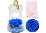 Figurina Di Angelo Con Rosa Eterna Regalo Per La Festa Della Mamma Decorazione Di Compleanno
