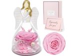 Statuetta Di Angelo Con Rosa Eterna Regalo Per La Festa Della Mamma Compleanno