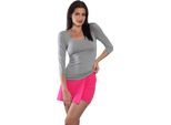 T-Shirt Da Donna Con Maniche A 3/4 E Scollo Rotondo. Grigio: M