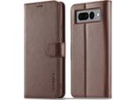 Custodia Per Google Pixel 7 Pro In Pelle Con Chiusura Magnetica E Supporto, Custodia Protettiva Marrone