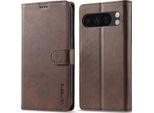 Custodia Per Google Pixel 9 Pro Xl In Pelle Con Chiusura Magnetica E Supporto, Custodia Protettiva Marrone