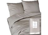 Deco4Home Biancheria Da Letto Maco Satin Pure | 180X200Cm | Trim | Beige