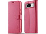 Custodia Per Google Pixel 7A In Pelle Con Chiusura Magnetica E Supporto, Custodia Protettiva Rosa Caldo