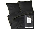 Deco4Home Biancheria Da Letto Maco Satin Pure | 180X200Cm | Trim | Nero
