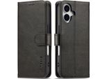 Custodia Per Iphone 17 Custodia Flip In Pelle Con Chiusura Magnetica E Supporto, Custodia Protettiva Nera