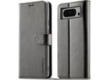 Custodia Per Google Pixel 8 Pro In Pelle Con Chiusura Magnetica E Supporto, Custodia Protettiva Grigio