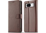 Custodia Per Google Pixel 8A In Pelle Con Chiusura Magnetica E Supporto, Custodia Protettiva Marrone