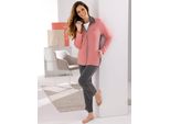 Hausanzug FEEL GOOD, Damen, Gr. 20/21, flamingo, anthrazit, 60% Baumwolle, 40% Polyester, Homewear-Sets Hausanzug