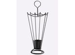 Schirmständer HEINE HOME, schwarz, B:33,5cm H:79cm T:33,5cm, Metall, Regenschirmständer, Schirmständer