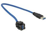 Delock Keystone USB3.0 A Buchse 250° Mit Kabel