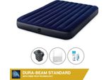 Letto Gonfiabile Intex - 2 Persone - 152 X 203 X 25 Cm Cm - Blu + Pompa Elettrica Intex - 650 Litri/Min + Lenzuolo Bianco + Kit Di Riparazione