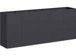 Vidaxl Fioriera Nera 200X40X80 Cm Acciaio Laminato A Freddo