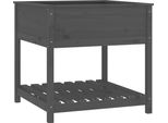 Vidaxl Fioriera Con Ripiano Grigio 82,5X82,5X81 Cm In Legno Di Pino Massiccio