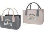 Gilde Tasche, "Hundefan"", Hundmotiv, Spruch, Filz, Beige, Grau, , 2 StüCk Wie Abgebildet, L. 25 Cm, B. 40 Cm, H. 26 Cm 50819"
