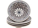 Set Di 4 Piatti Fondi Tebsi Bakir Grigio - P 23 Cm