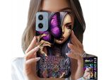 Custodia Per Motorola E15 / G05 - Anti Social Butterfly Rosa Farfalla + Pellicola Protettiva