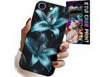 Custodia Per Iphone 16E - Gigli Turchesi Fiori Custodia + Vetro