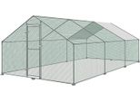 Jnglgo Pollaio Recinto Per Polli Ruspanti Gabbia Per Polli In Acciaio Zincato Pollaio Recinto Per Polli Ruspanti All'aperto Con Serratura, Pollaio Xxl, 3X6X2M