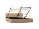 Vidaxl Letto Contenitore Idraulico Cappuccino-Marrone In Pelle Finta 180×200 Cm