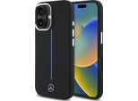 Mercedes Mehmp16S23Sumbk Custodia Rigida Per Iphone 16 6.1 Czarny/Nero In Silicone Striscia Blu Magsafe