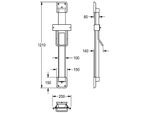 Kwc Ar Regolazione In Altezza, F5, F. Asciugacapelli, 250X1200X140 Mm, Argento/Giallo Limone