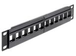 Delock 43259 Delock Patchpanel 1HE 12 Keystone Ports Schwarz