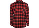 Urban Classics - Checked Flanell Hemd Schwarz / Rot - S