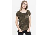 Urban Classics Donna - T-Shirt Lunga Oliv Camo - Xs