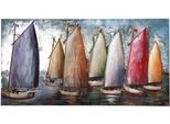 Gilde Gilde Gallery, Bild, Rechteckig, "Sailing Regatta"", Bootmotiv, Metall, Blau, Mehrfarbig, Ve 1, L. 5 Cm, B. 120 Cm, H. 60 Cm 38868"