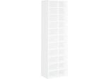 Vidaxl Scarpiera Bianca 54X34X183 Cm Materiale A Base Di Legno